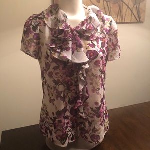 Sheer floral blouse